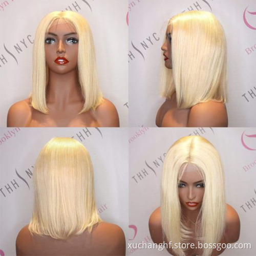 Cheap Price Blonde 613 Color Lace Bob Wig,Blonde Bob 613 Lace Front Wig,Virgin Human Hair Blonde 613 Full Lace Wig